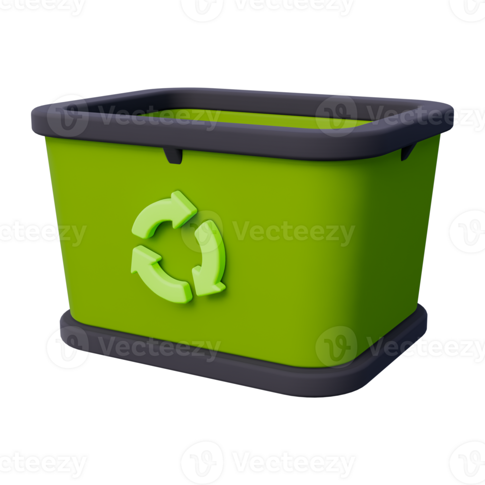 Trash Can 3D Illustration png