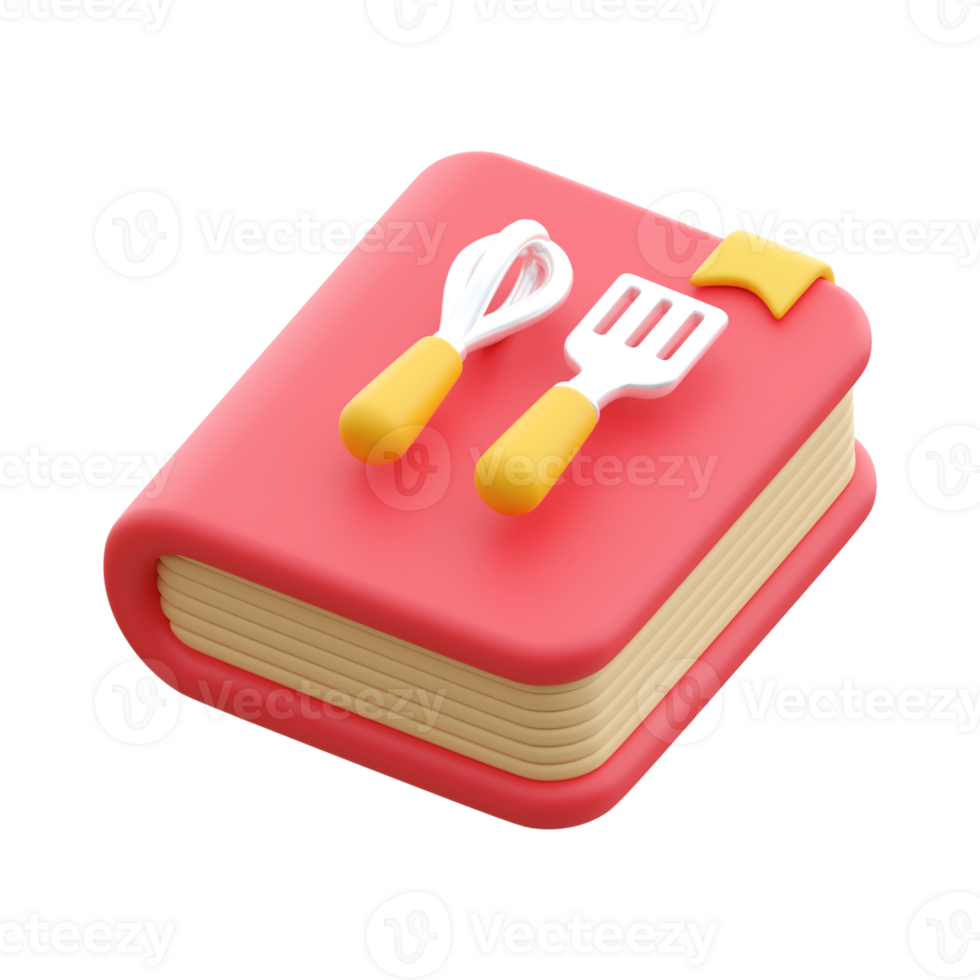 Cooking Book 3D Object Illustration png
