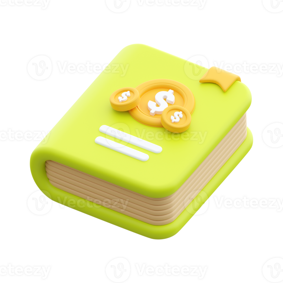 Finance Book 3D Object Illustration png