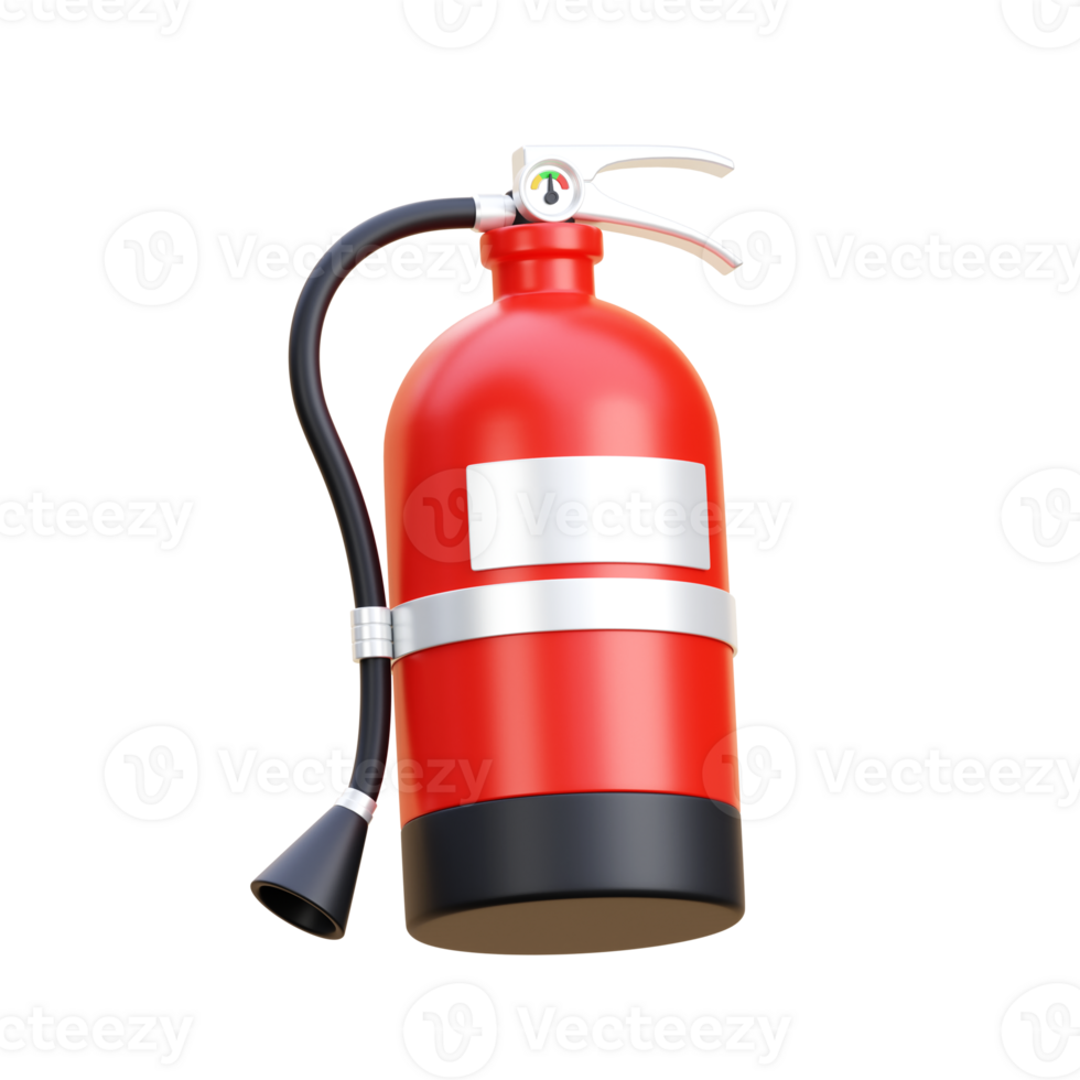 Fire Extinguiser 3D Object Illustration png