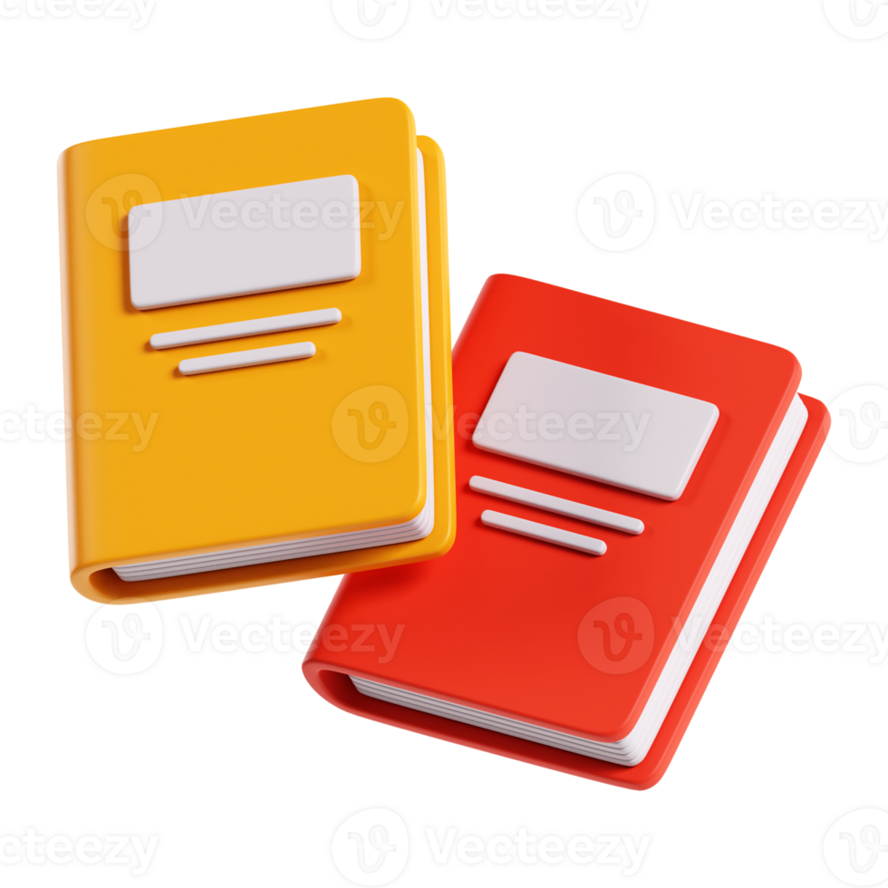 Textbooks 3D Illustration png