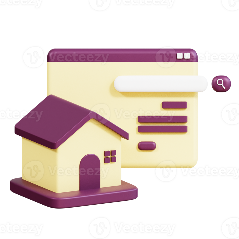 Finding Property 3D illustration png