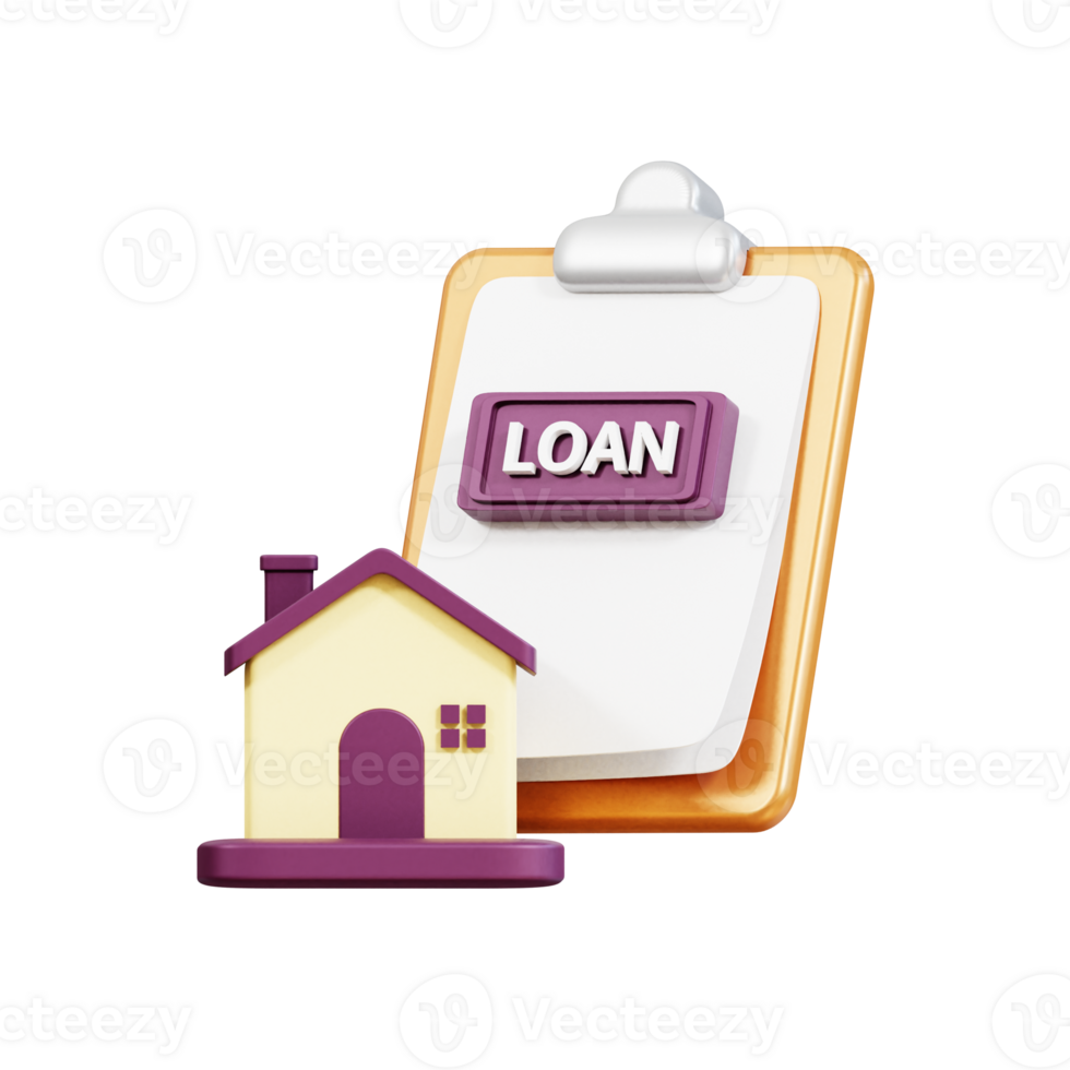 loan paper 3D illustration png