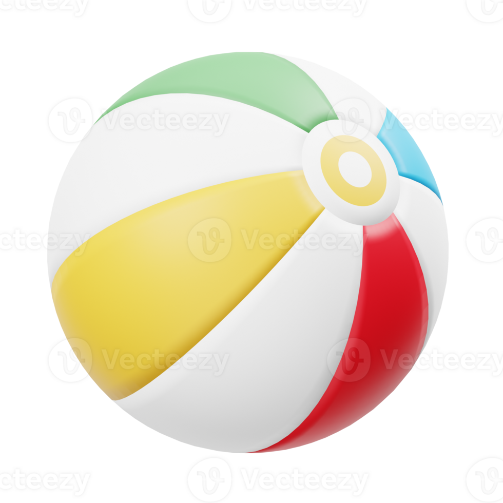 Beach Ball 3D Illustration png