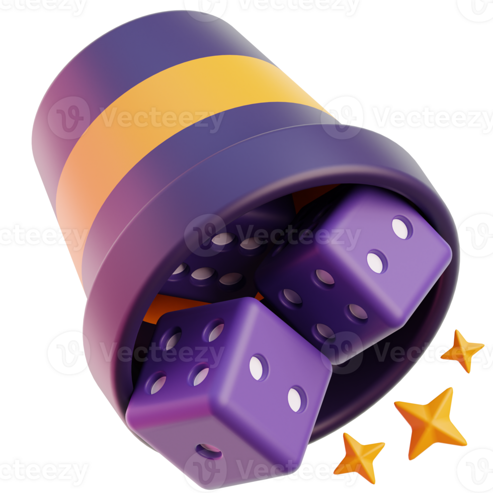 dice trick 3D Illustration png