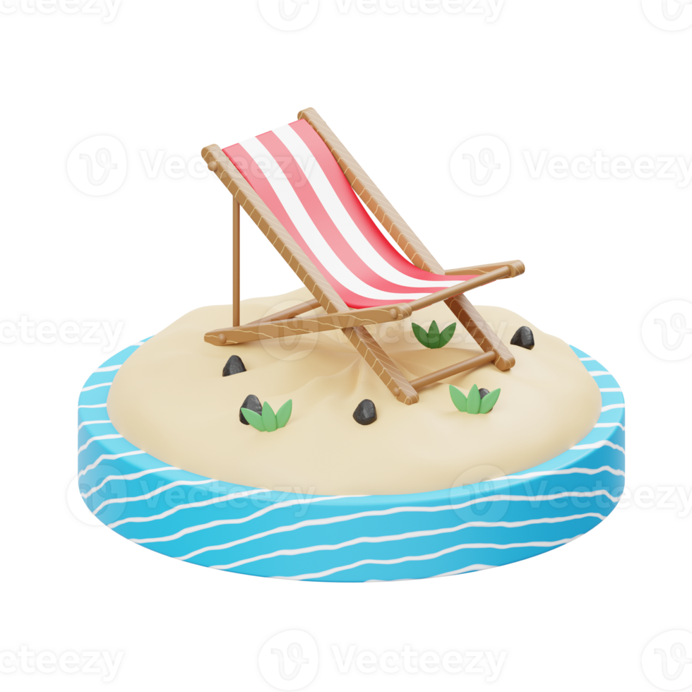 Beach Chair 3D Illustration png