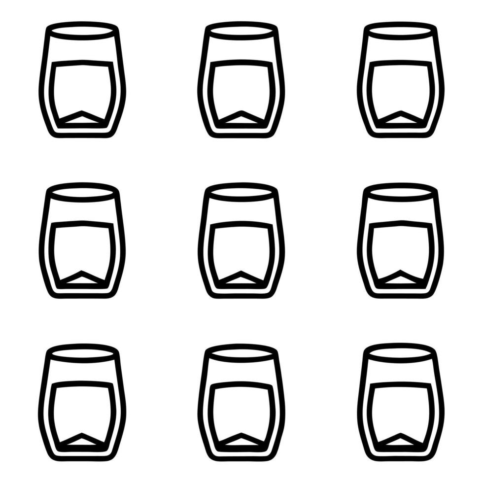 Simple Black Line Art Whiskey Glass design vector