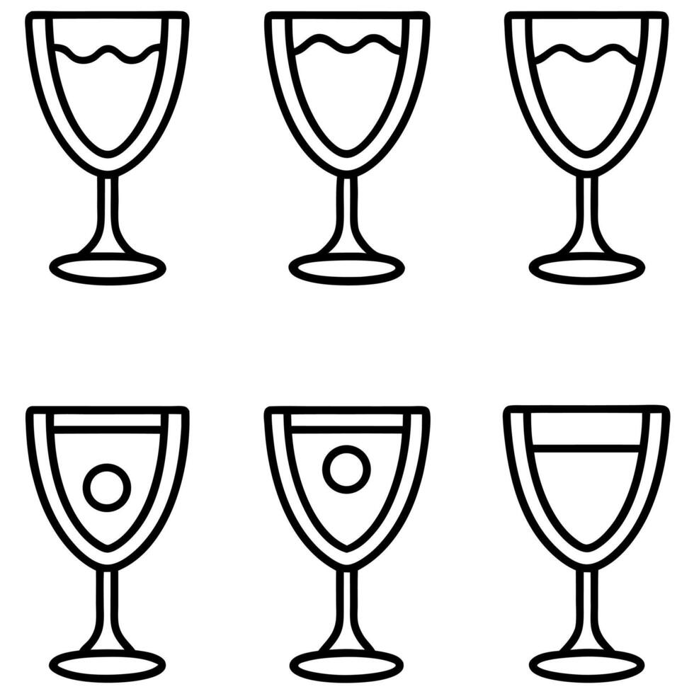 Goblet Icon Set for Drinkware vector