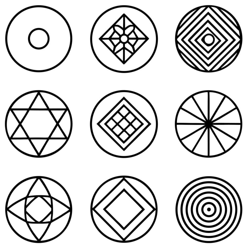 Collection of Geometric Circular Design vector