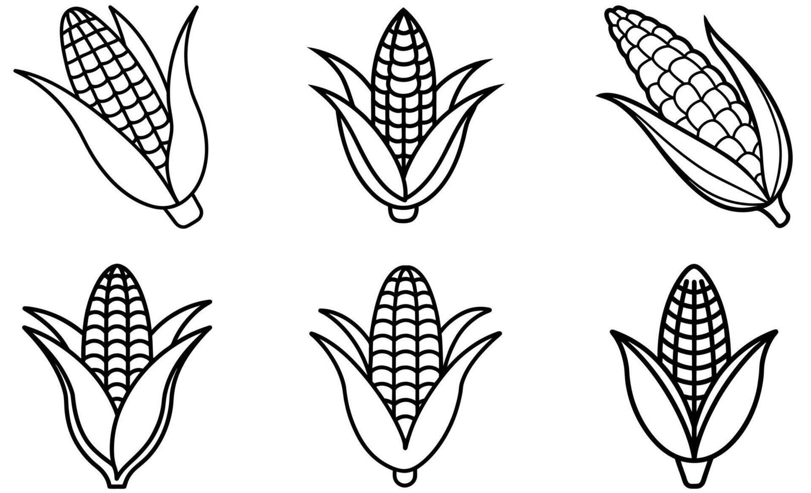 simple Corn Icon Illustrations vector