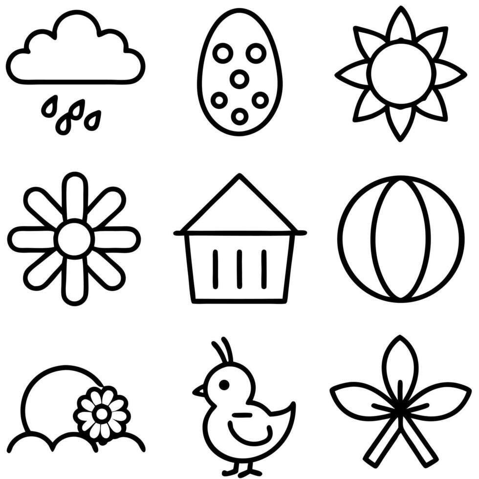 Minimalistic Spring Symbols vector