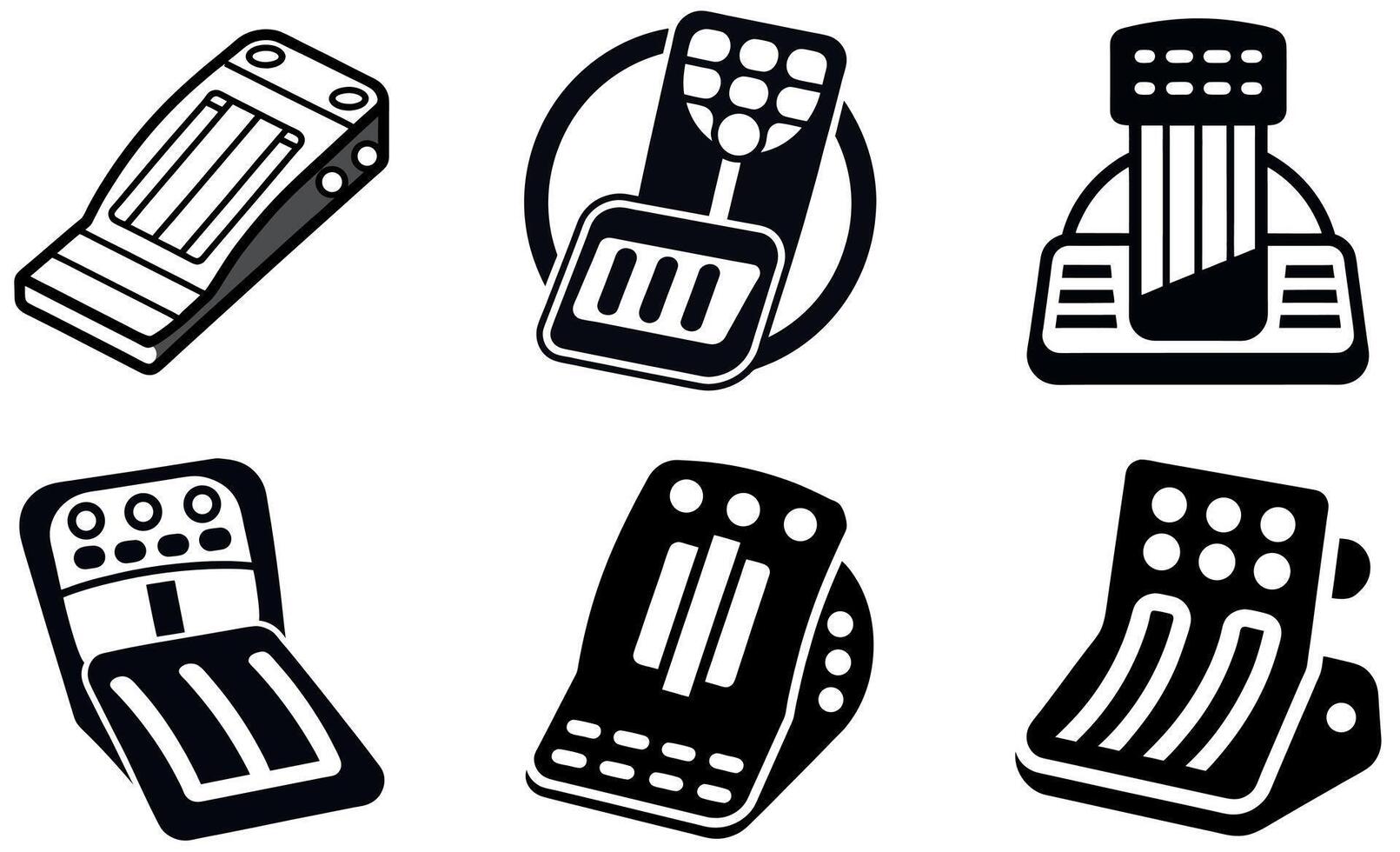 Set of 6 Pedal Icons design on a white background vector