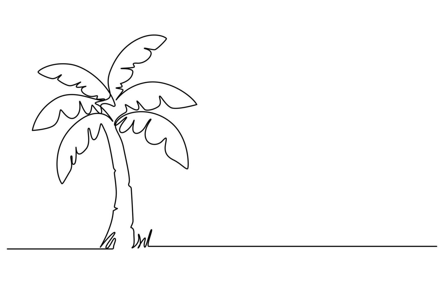one line art drawing Palm Tree vector