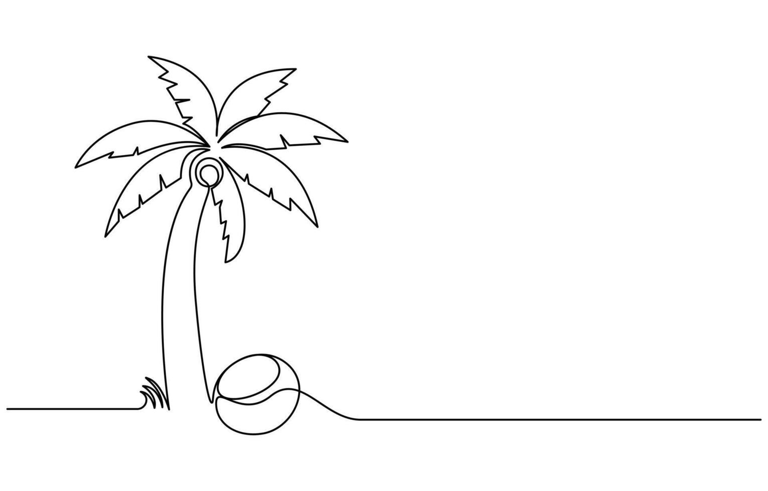 one line drawing Palm Tree vector