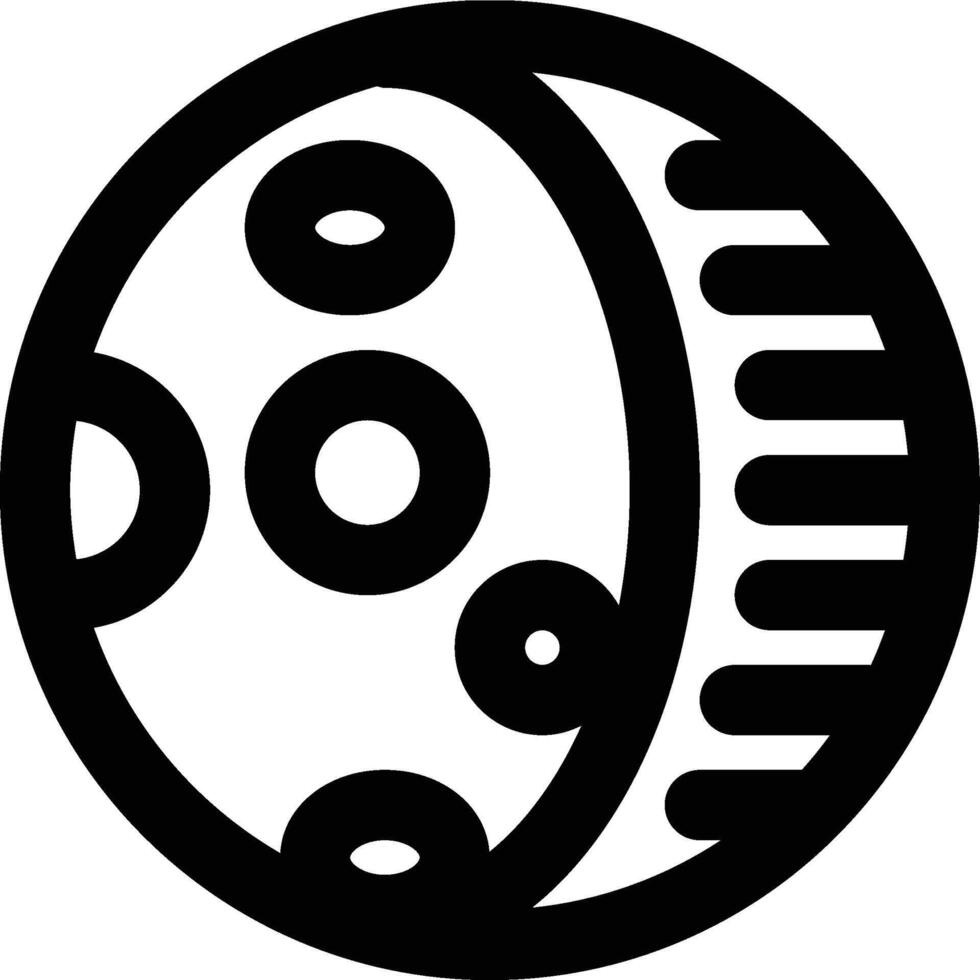 Waning Gibbous, Lunar, Moon Outline Icon vector