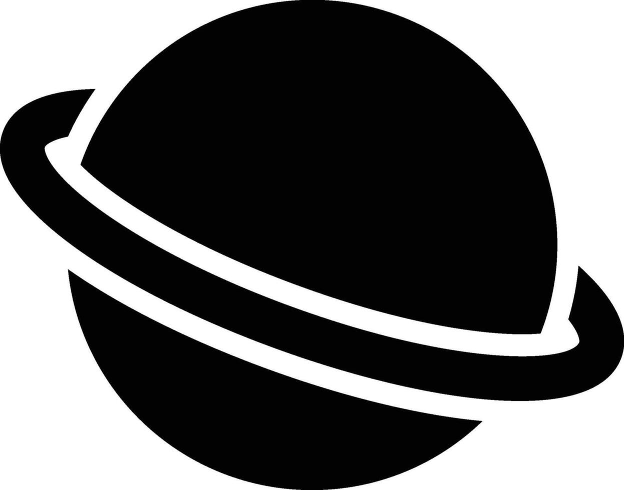 Celestial Equator, Saturn, Planet Glyph Solid Icon vector