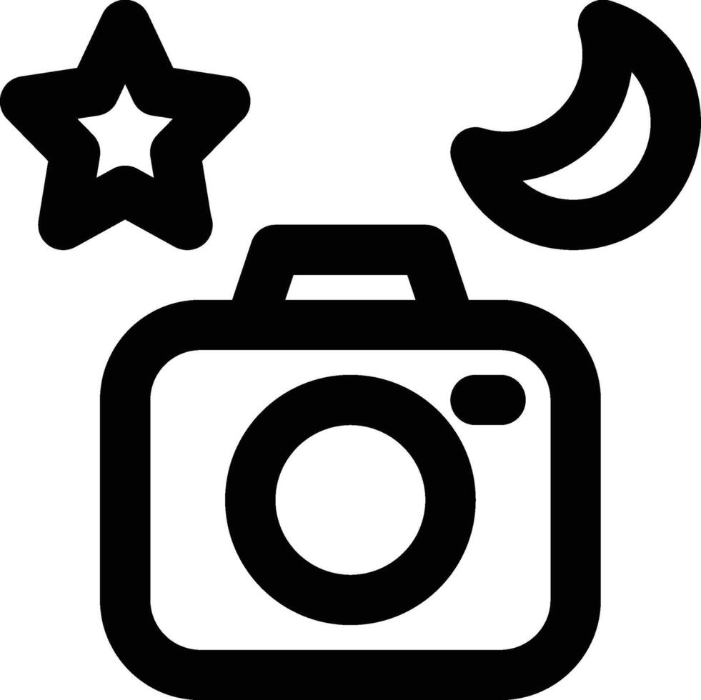 Astrophotography, Astronomical Imaging, Camera Outline Icon vector