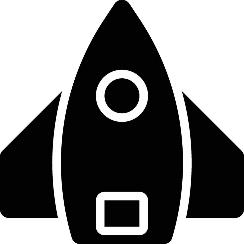 Spaceship, Spacecraft, Rocket Glyph Solid Icon vector