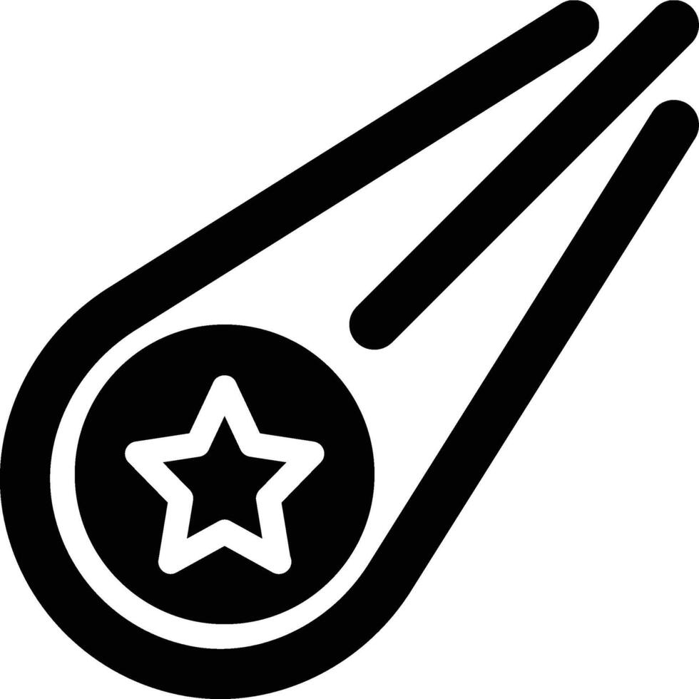 Falling Star, Shooting Star, Meteor Glyph Solid Icon vector
