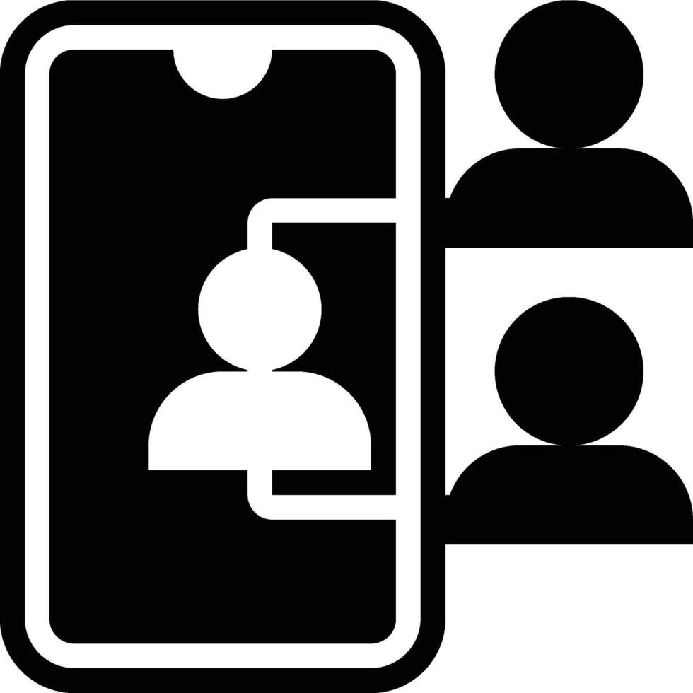 Social Network, Social Media, Mobile Glyph Solid Icon vector