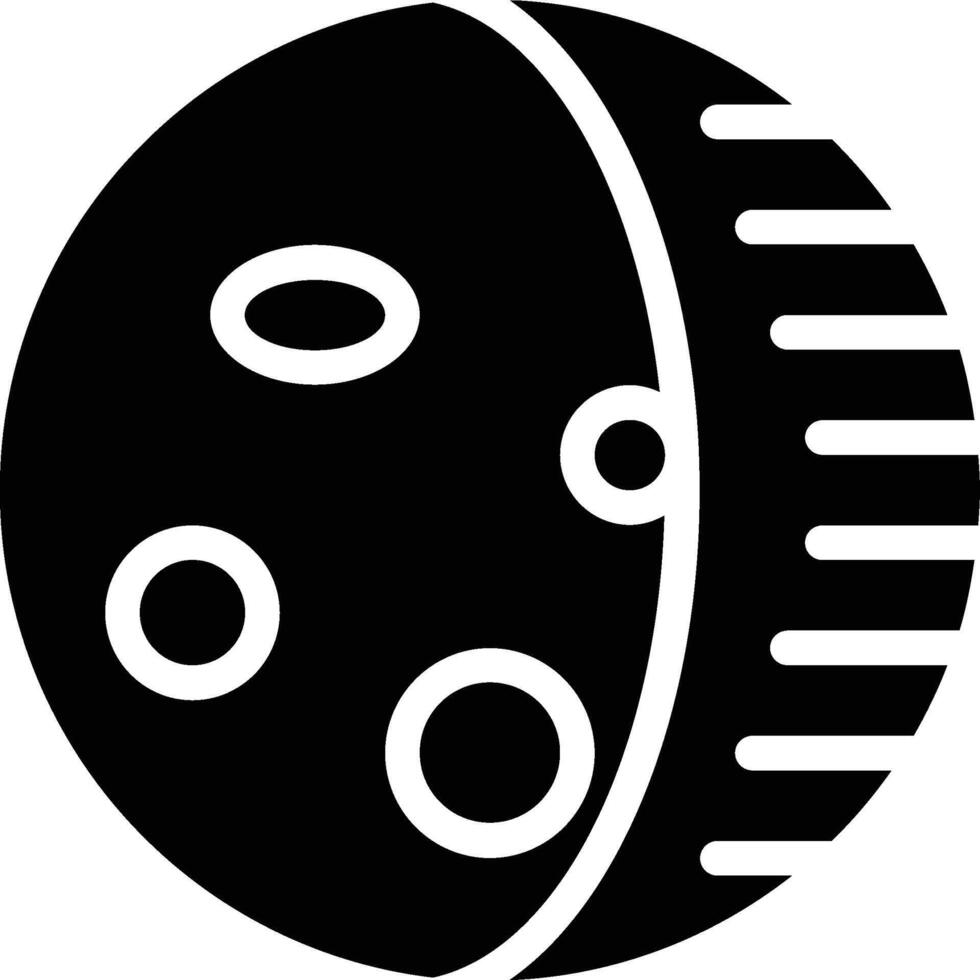 Waning Gibbous, Lunar, Moon Glyph Solid Icon vector