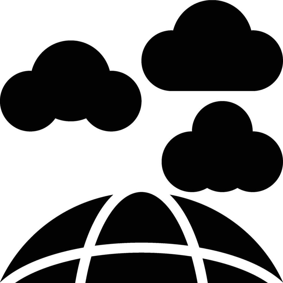 Sky, Clouds, Sphere Glyph Solid Icon vector