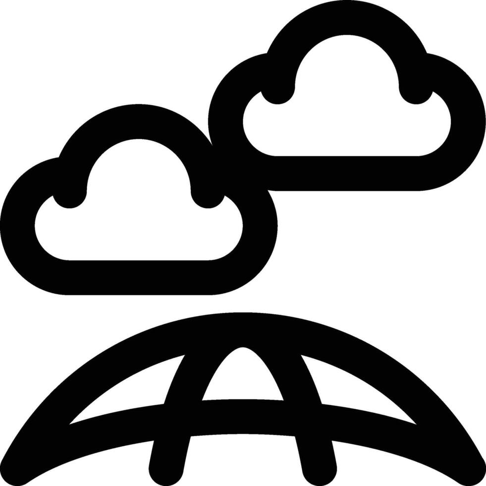 Sky, Clouds, Sphere Outline Icon vector
