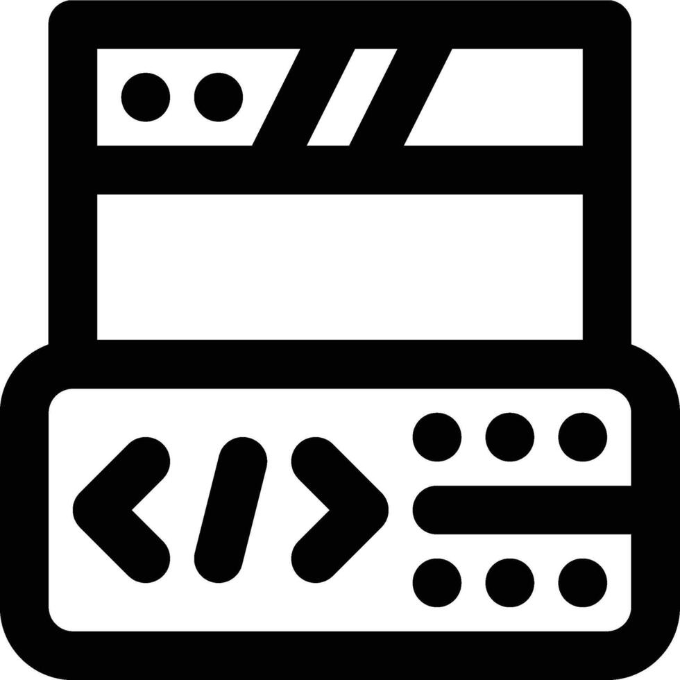 Server Side, Programming, Website Outline Icon vector