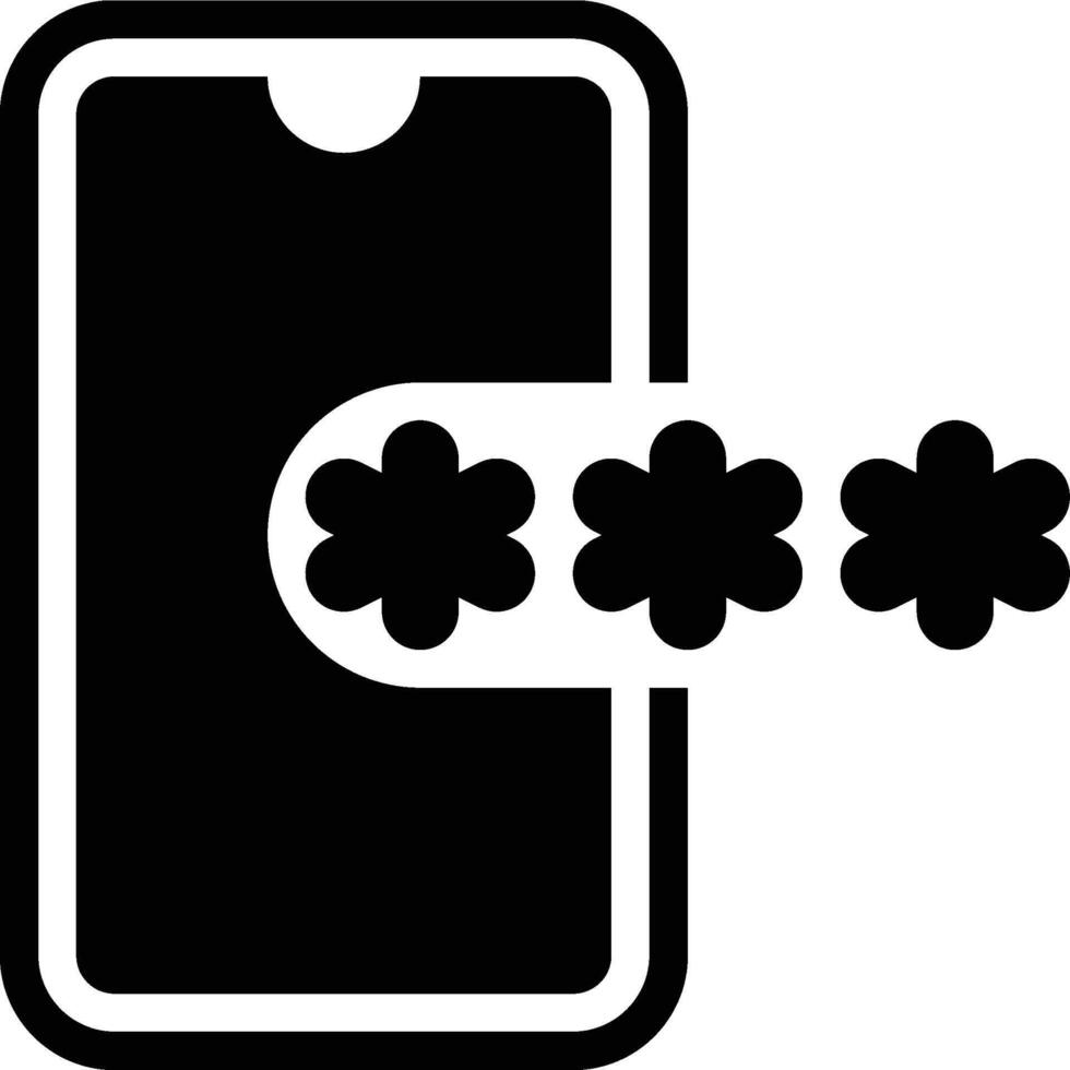 Keyword, Password, Encryption Glyph Solid Icon vector