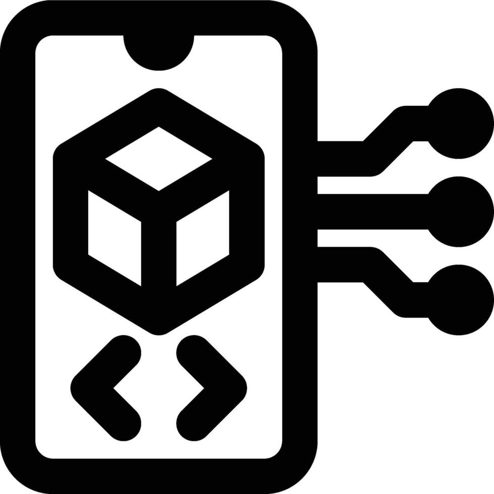 Mobile App, Mobile Application, Mobile Outline Icon vector