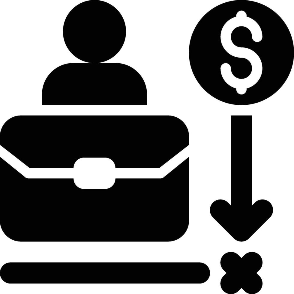Minimum Wage, Lowest Remuneration, Lowest Wage Glyph Solid Icon vector