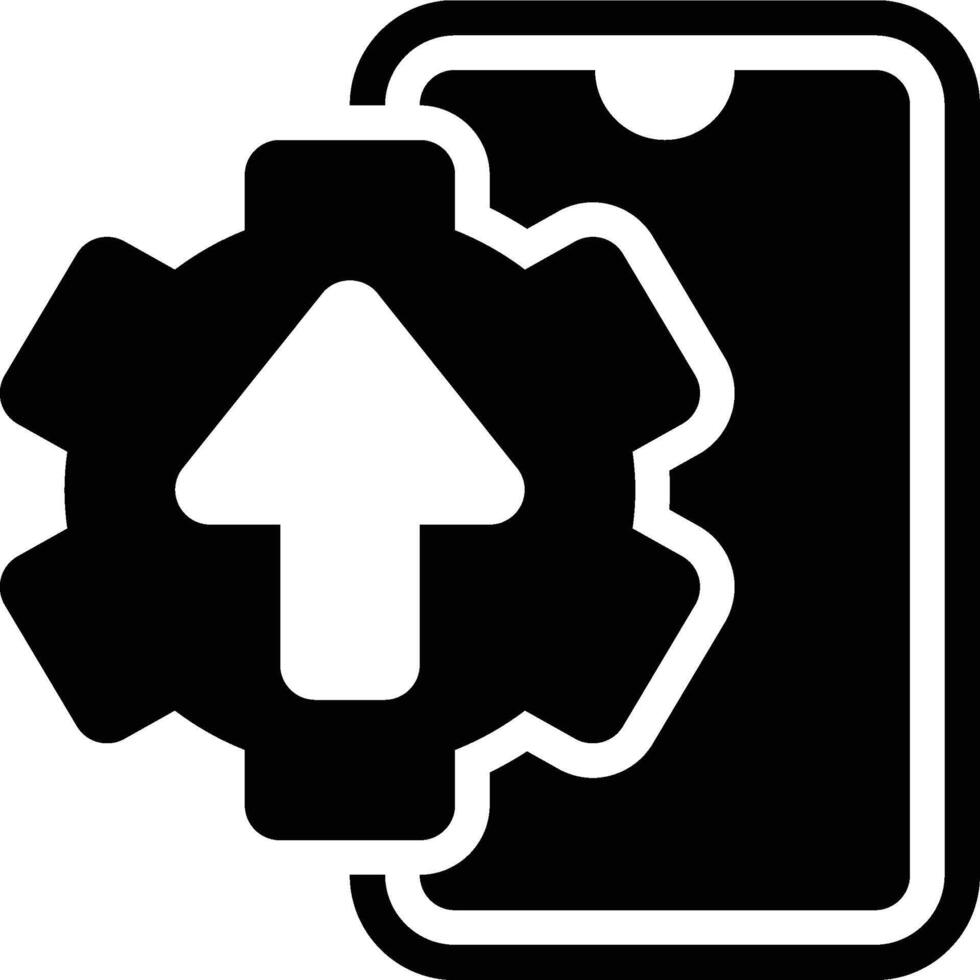 System Upgrade, Software Upgrade, Smartphone Glyph Solid Icon vector