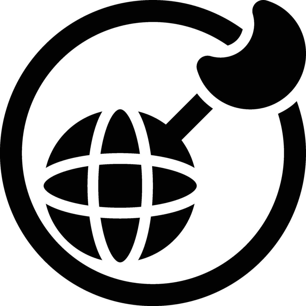Apogee, Moon Orbital, Moon Glyph Solid Icon vector
