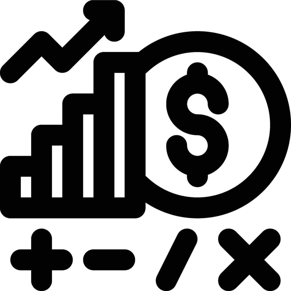 Mathematical Economics, Mathematic, Math Outline Icon vector