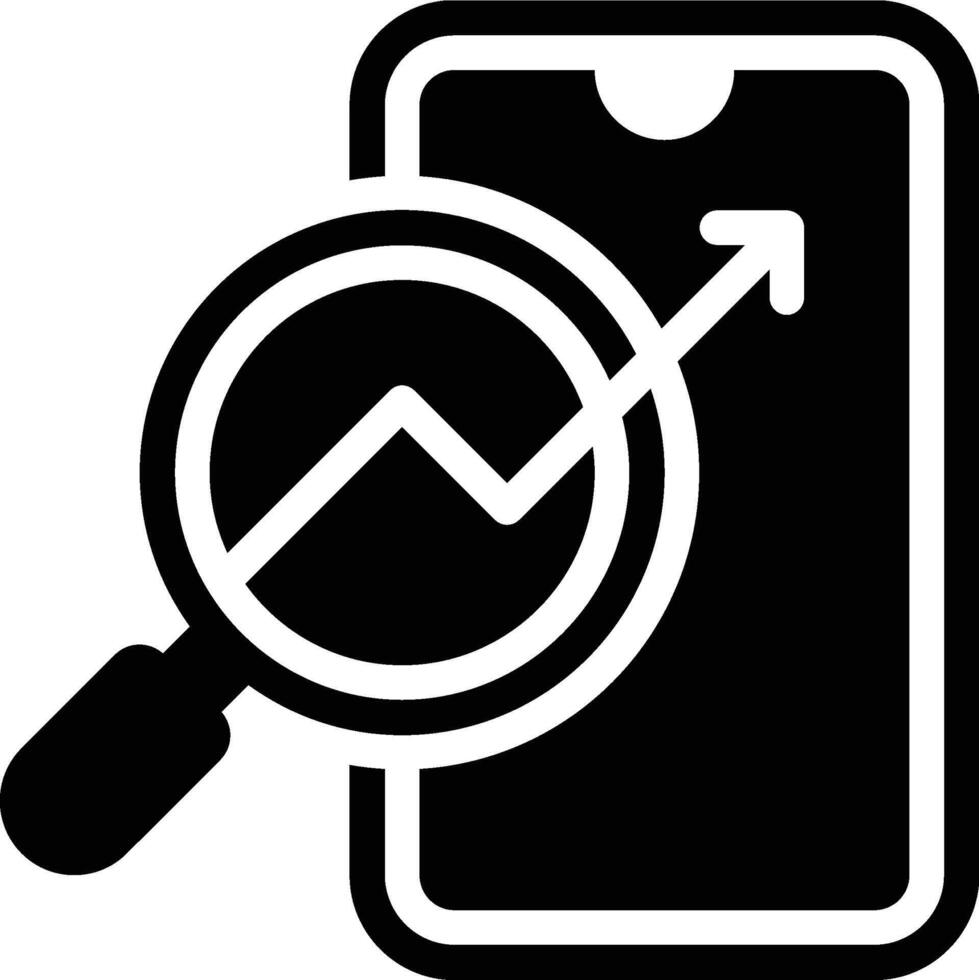 Mobile SEO, Mobile, Search Engine Glyph Solid Icon vector
