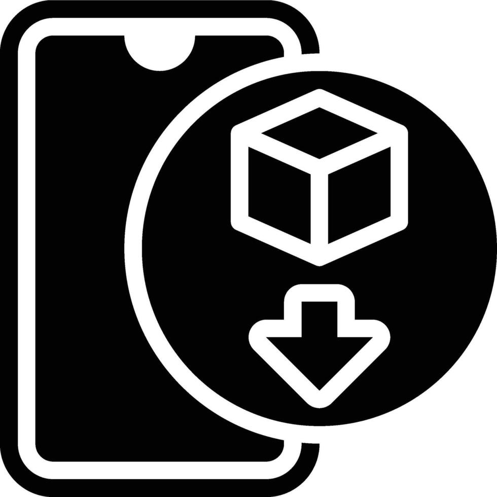 Download, Downloading, Back Up Glyph Solid Icon vector