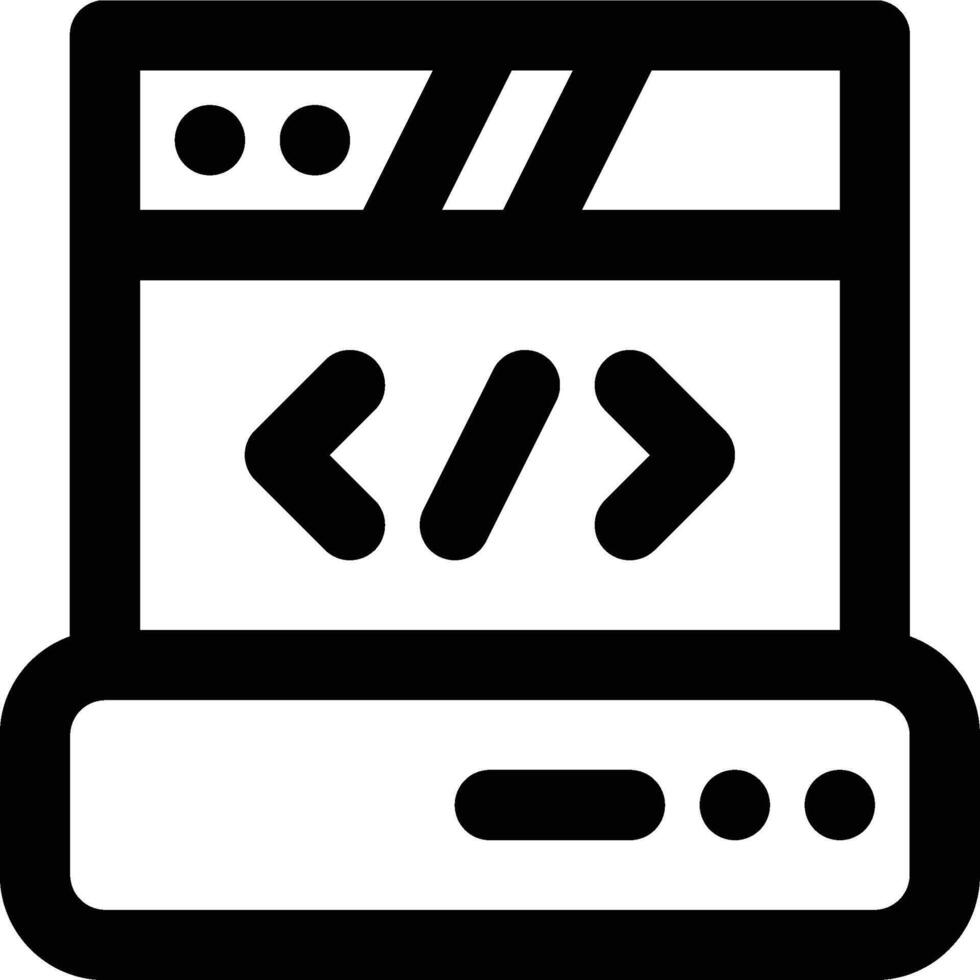 Client Side, Programming, Website Outline Icon vector