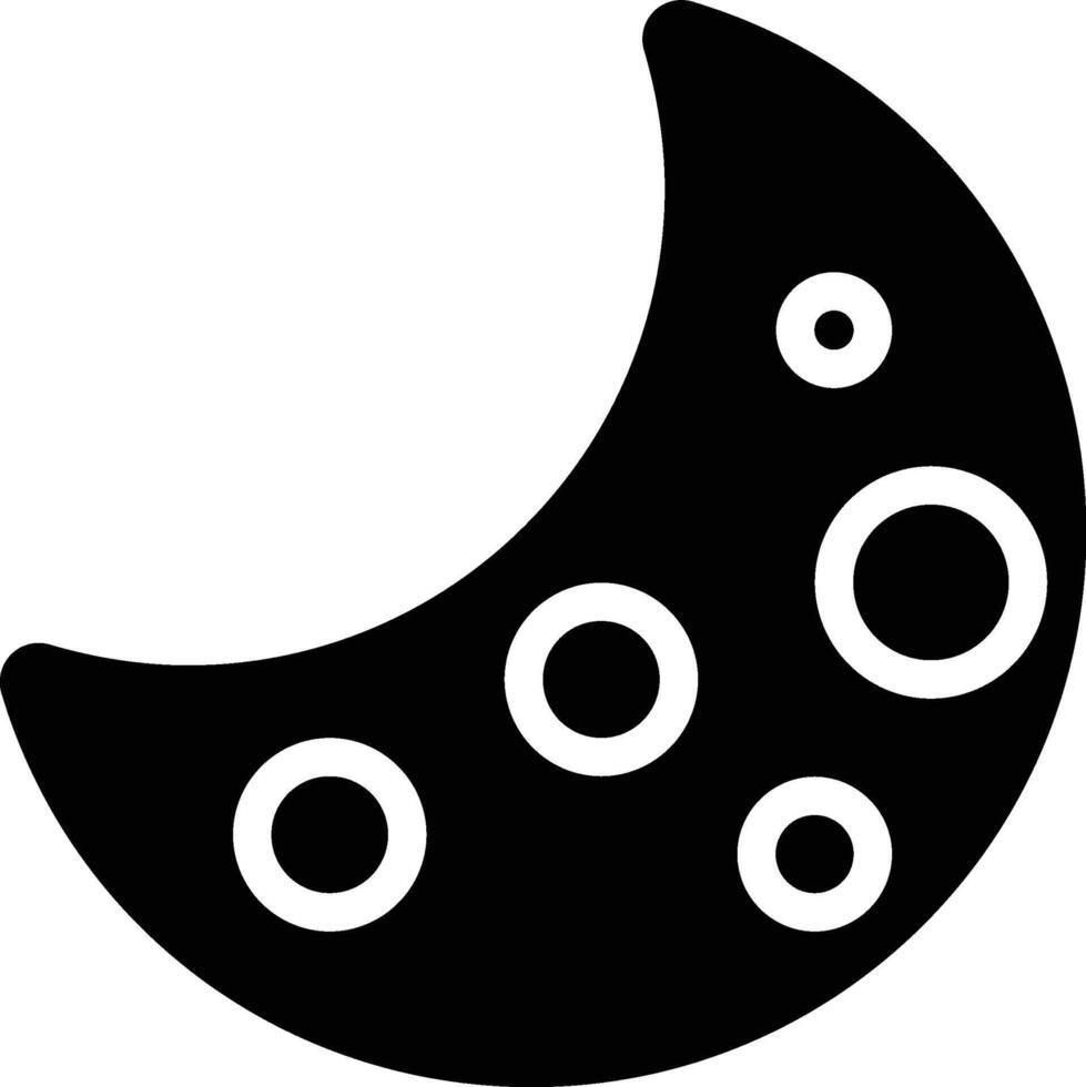 Lunar, Moon, Natural Satellite Glyph Solid Icon vector