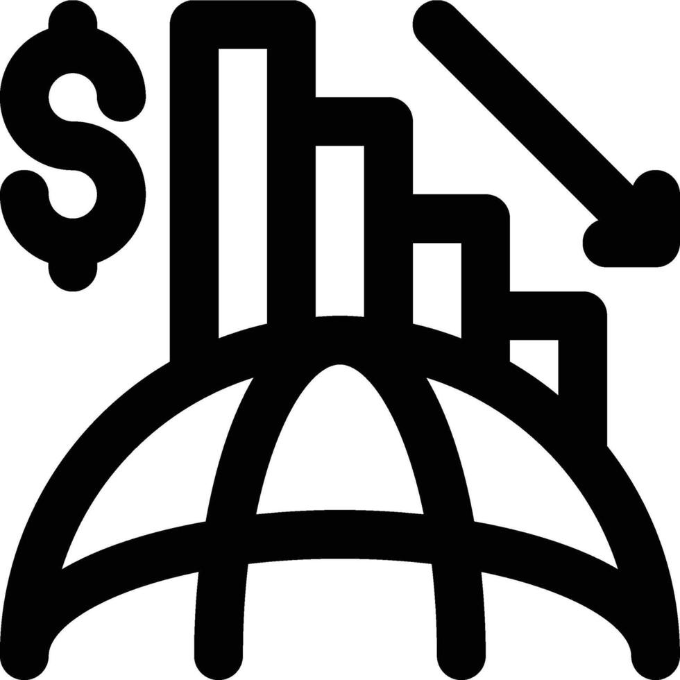 Global Recession, Recession, Global Crisis Outline Icon vector