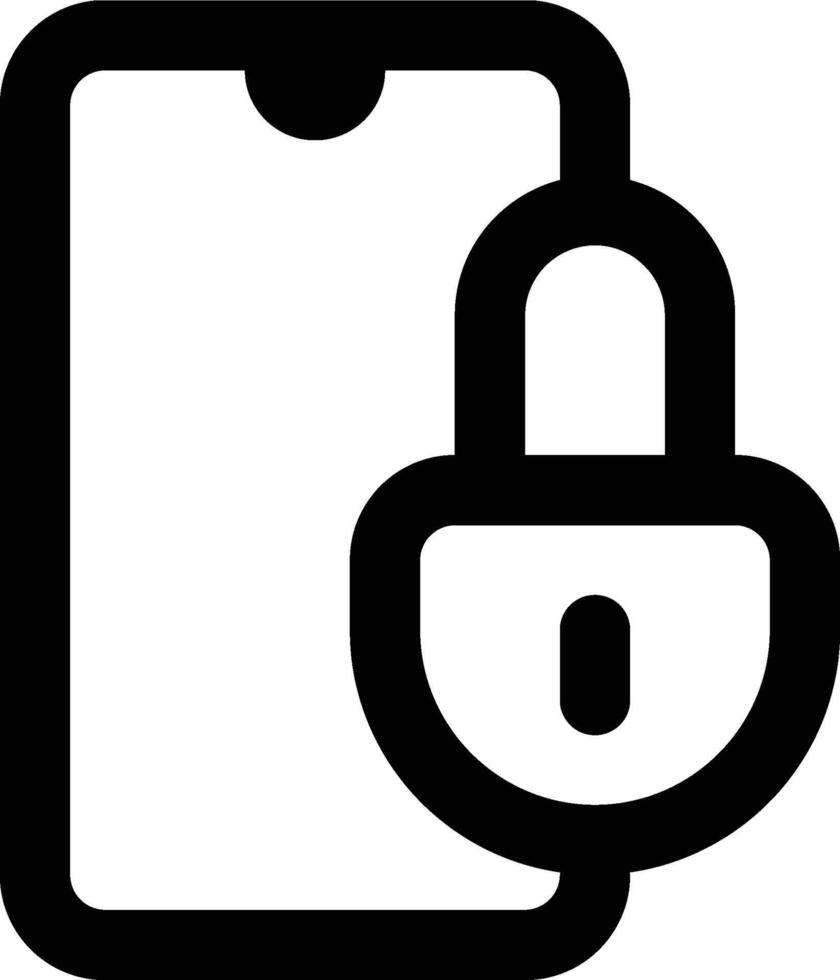 Lock, Phone, Smartphone Outline Icon vector