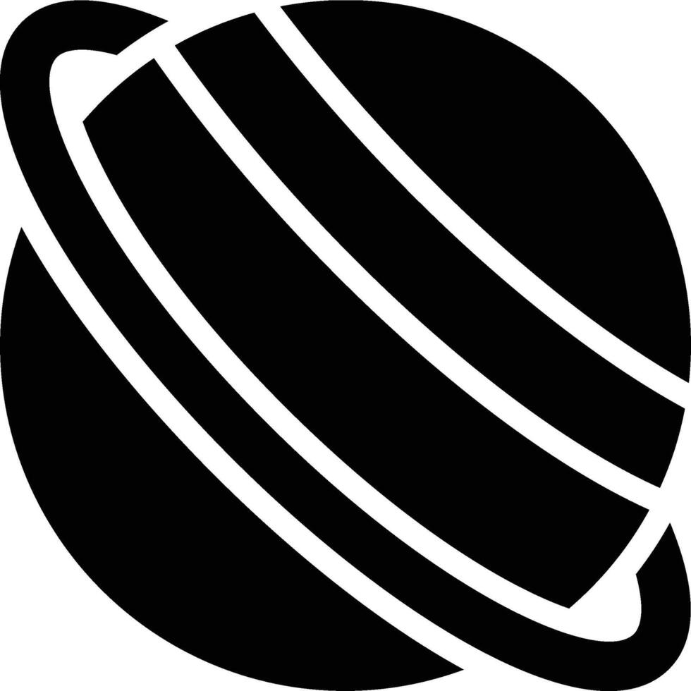Saturn, Planet, Celestial Glyph Solid Icon vector