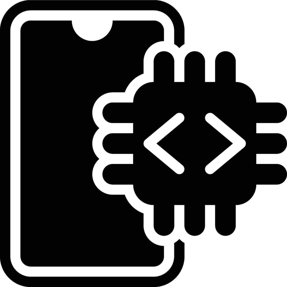 Firmware, Mobile Cpu, Mobile Glyph Solid Icon vector