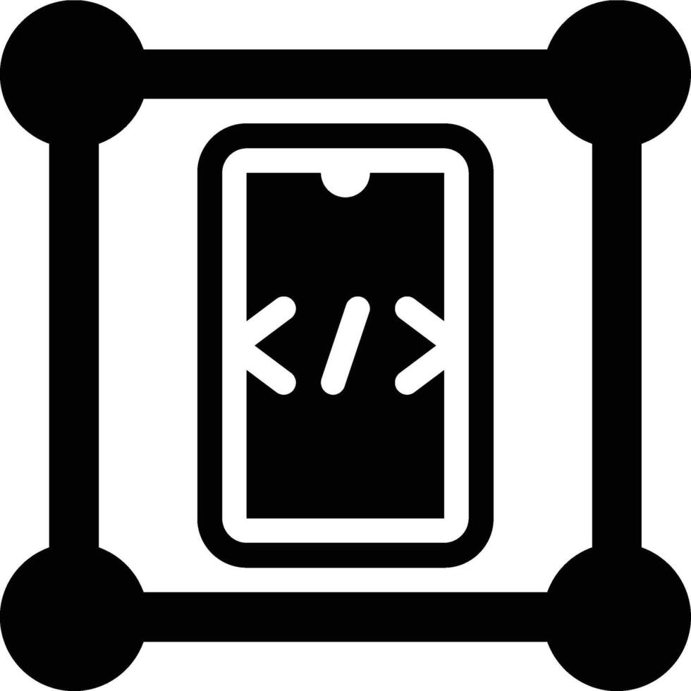 Framework, Ide, Mobile App Glyph Solid Icon vector