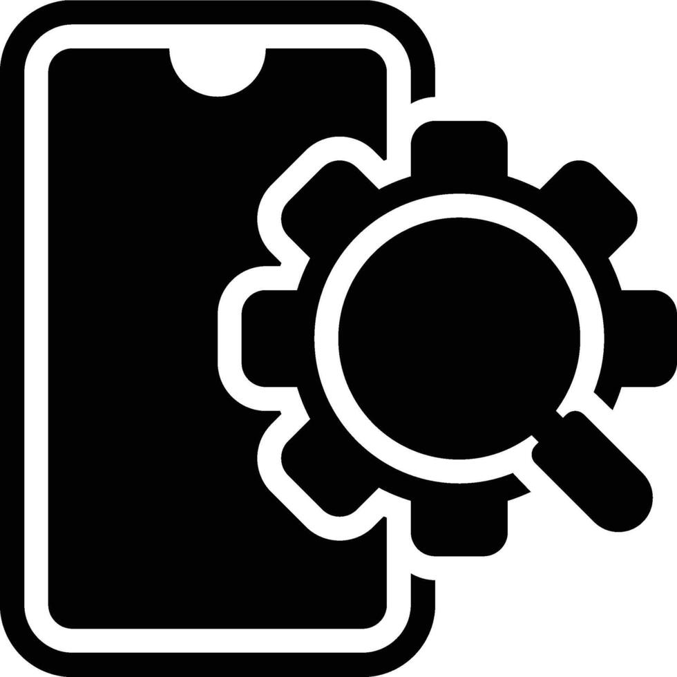 Search Engine, Mobile, Smartphone Glyph Solid Icon vector