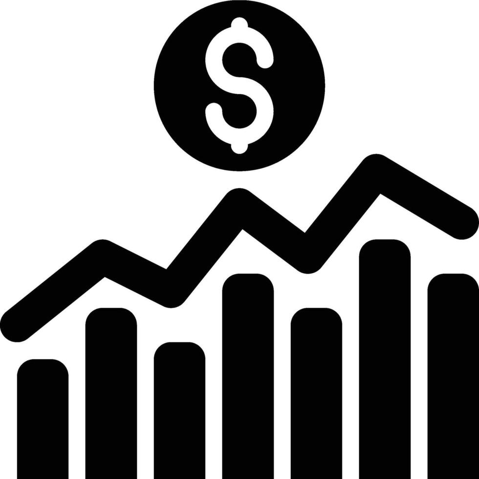 Financial Market, Trading, Forex Glyph Solid Icon vector