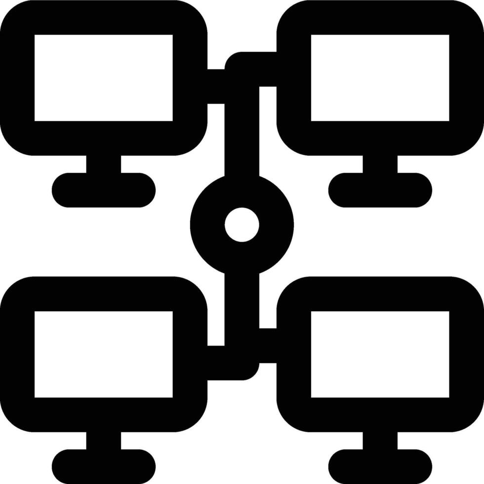 Intranet, Network, Private Network Outline Icon vector
