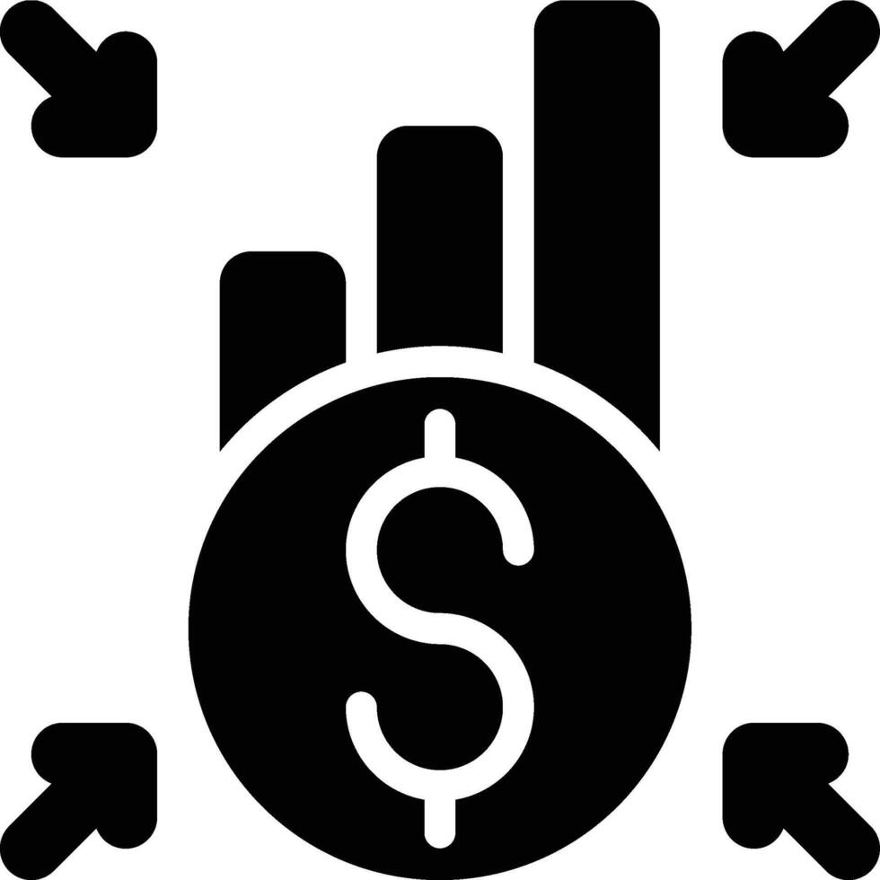 Centralized, Centralization, Economics Glyph Solid Icon vector