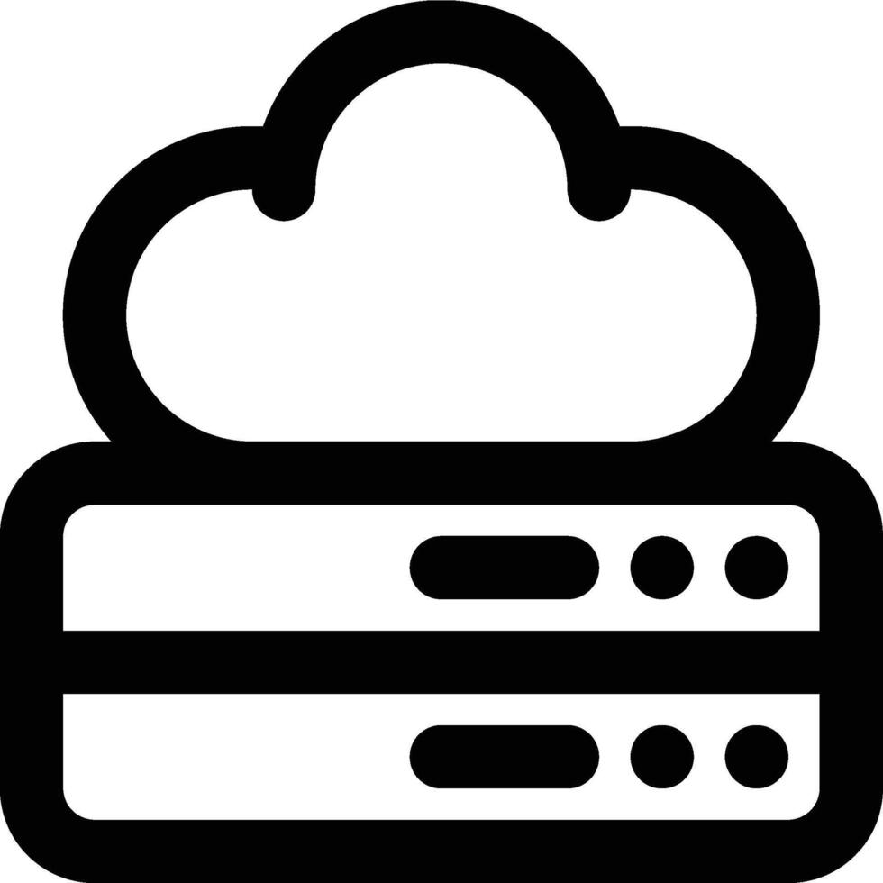 Cloud Services, Cloud Server, Cloud Hosting Outline Icon vector