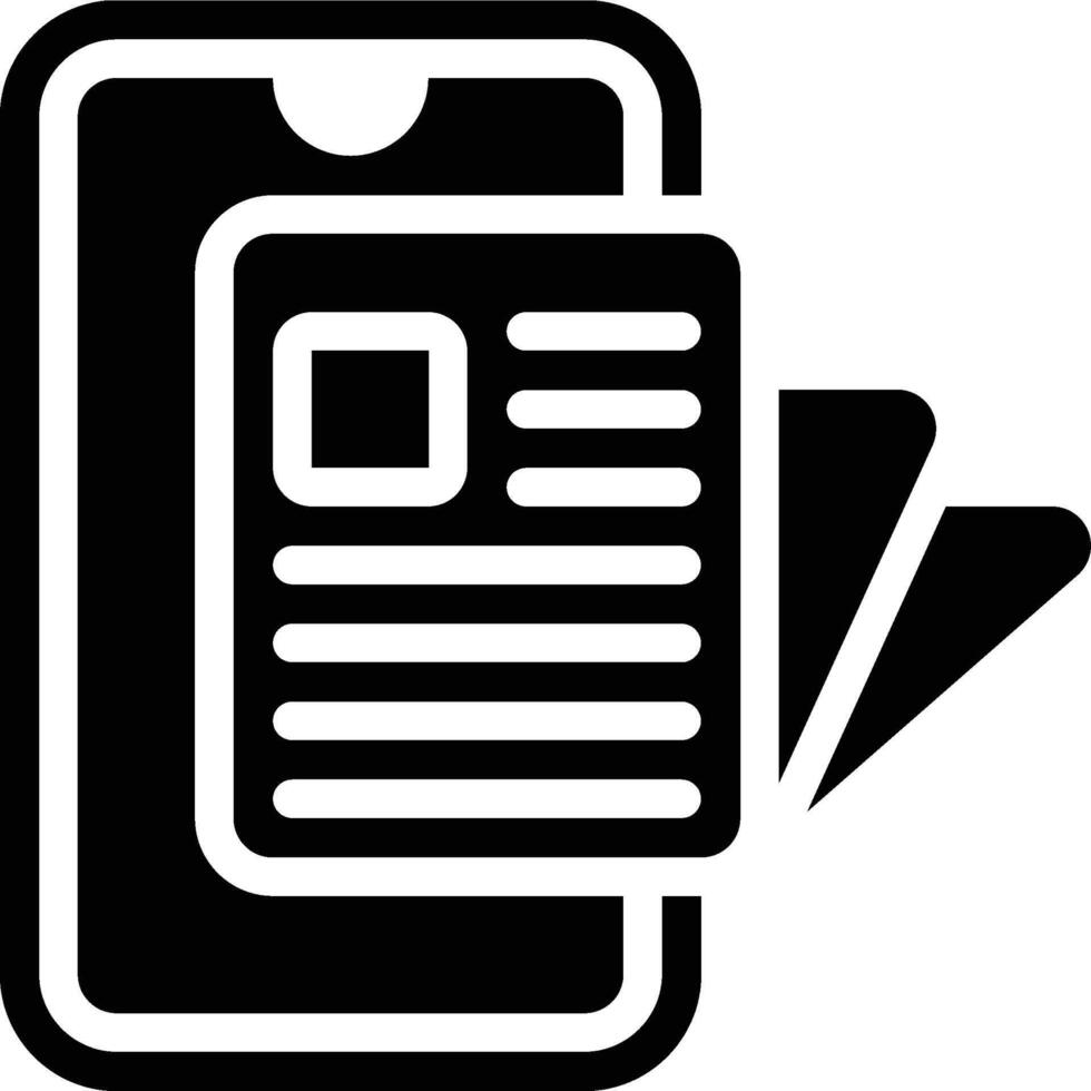 News, Blog, Magazine App Glyph Solid Icon vector