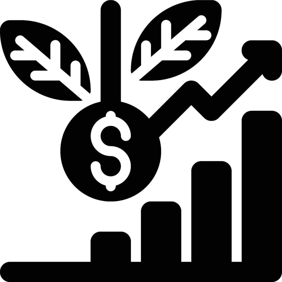 Green Economy, Green Economics, Environmental Economics Glyph Solid Icon vector